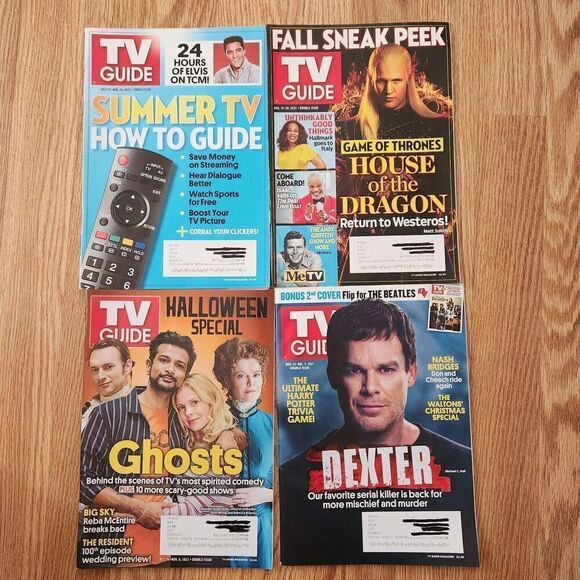 TV Guide Magazine Lot of 4 2022 Summer TV, House of the Dragon,Ghosts,Dexter - Picture 1 of 7